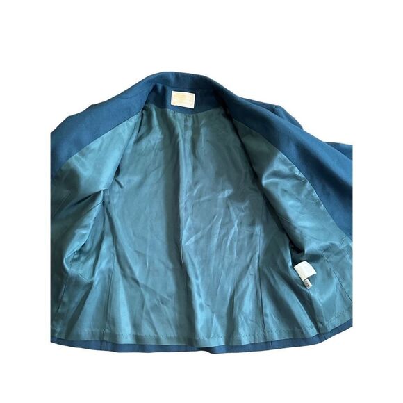 Pendleton Teal 100% Virgin Wool Short Blazer womens Sz 6 1 button closur… - Picture 6 of 11